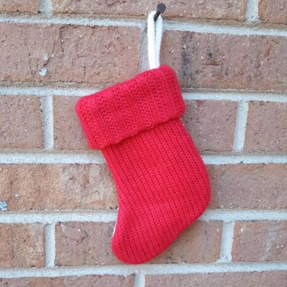 Knit Monogram Mini Colorful Christmas Stocking - Letter U - 7 inches - Picture 2 of 3